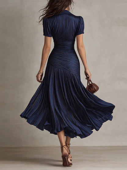 Lunaria ∙ Vestito midi satinato a righe