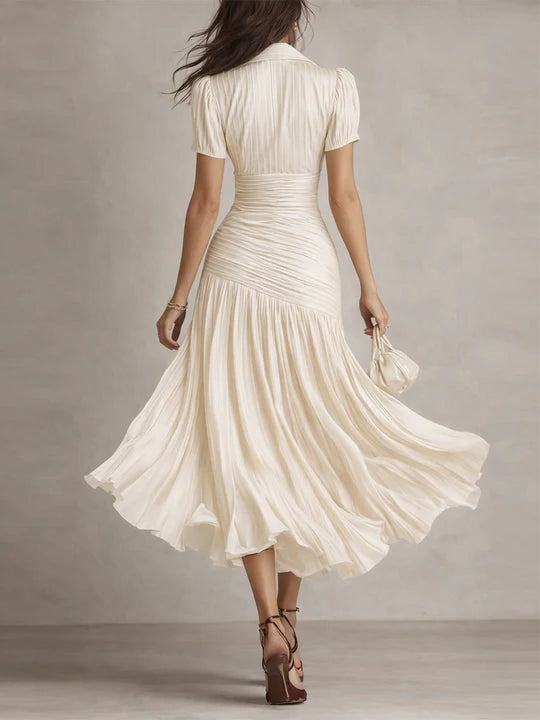 Lunaria ∙ Vestito midi satinato a righe