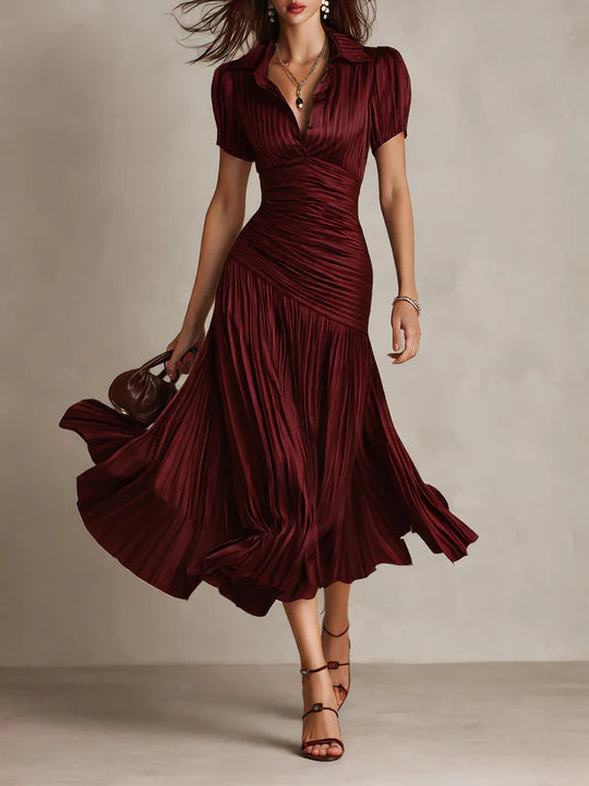 Lunaria ∙ Vestito midi satinato a righe