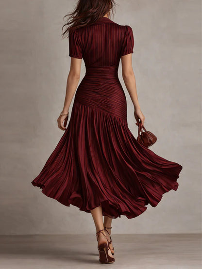 Lunaria ∙ Vestito midi satinato a righe