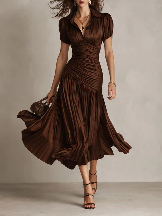 Lunaria ∙ Vestito midi satinato a righe