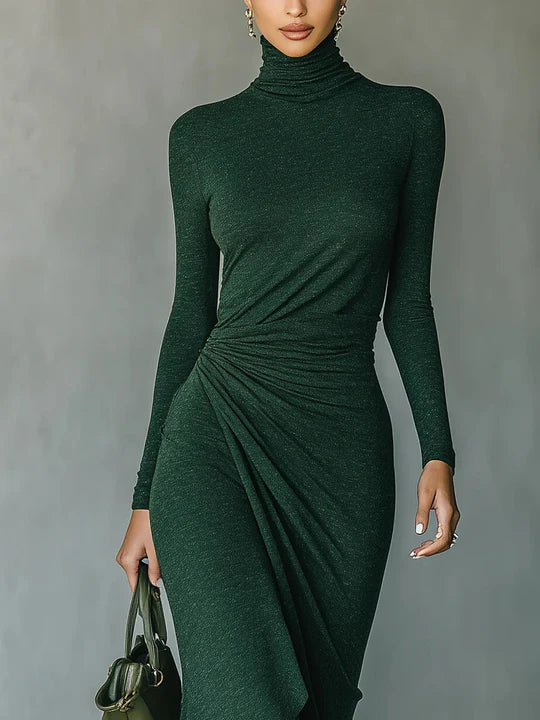 Lenora ∙ Verde Asymmetric Midi Dress
