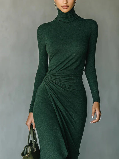Lenora ∙ Verde Asymmetric Midi Dress